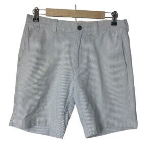 J.CREW Gramercy Chino Shorts Men's Size 30 Blue White Striped Twill Preppy